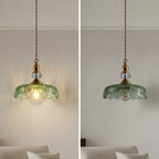 Anthea Retro Brass Glass Flower Pendant Light