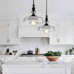 Anthea Retro Brass Glass Flower Pendant Light