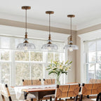 Anthea Retro Brass Glass Flower Pendant Light