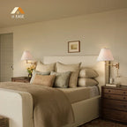 Arlington Linen Shade Metal Swing Arm Wall Lamp