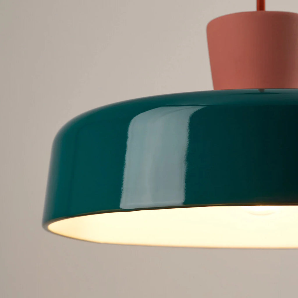 Arlo Retro Peacock Blue Iron Pendant Light