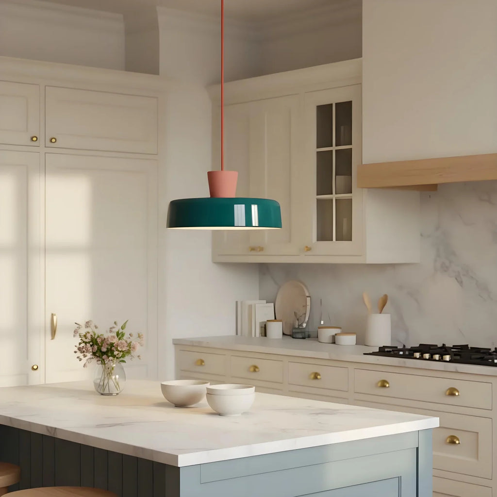 Arlo Retro Peacock Blue Iron Pendant Light