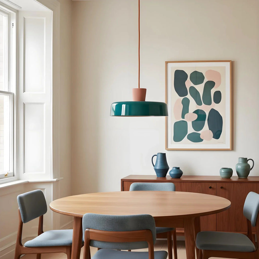 Arlo Retro Peacock Blue Iron Pendant Light