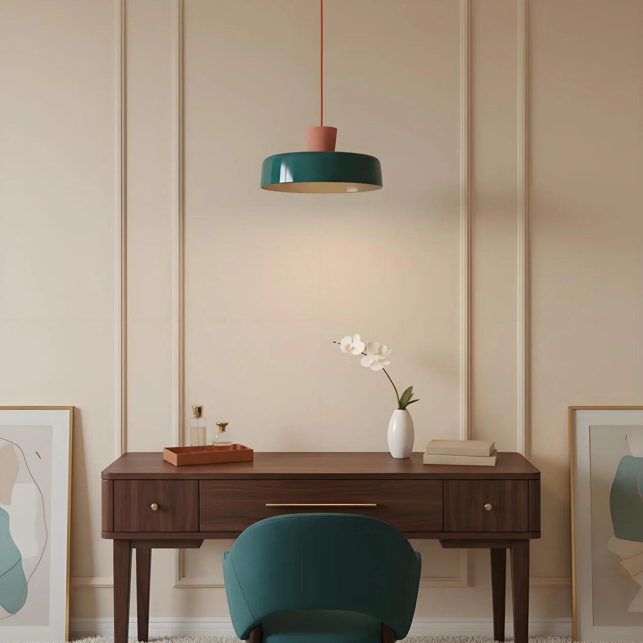 Arlo Retro Peacock Blue Iron Pendant Light