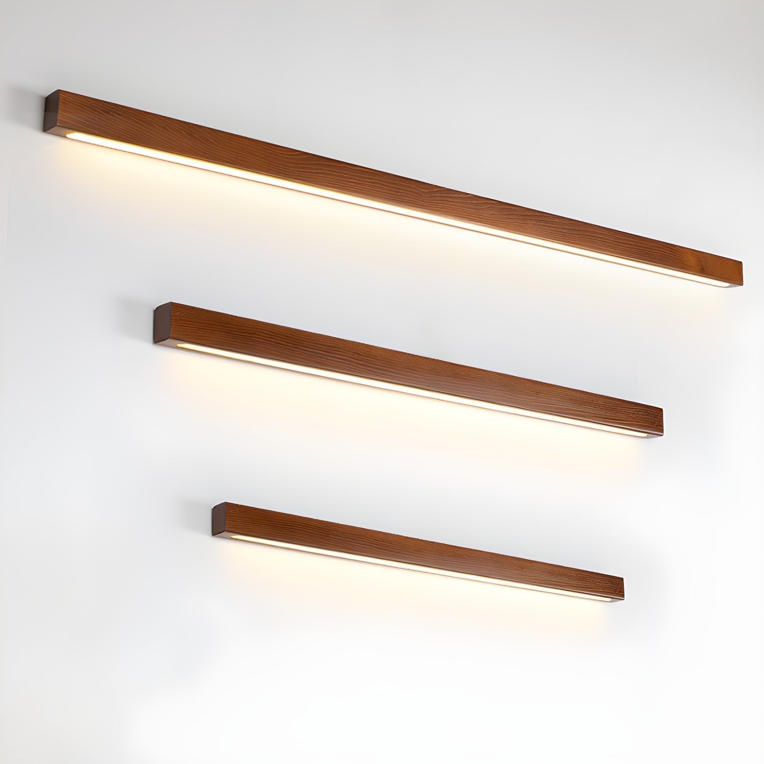 Linear Wood and LED Wall Sconce Minimalist Design