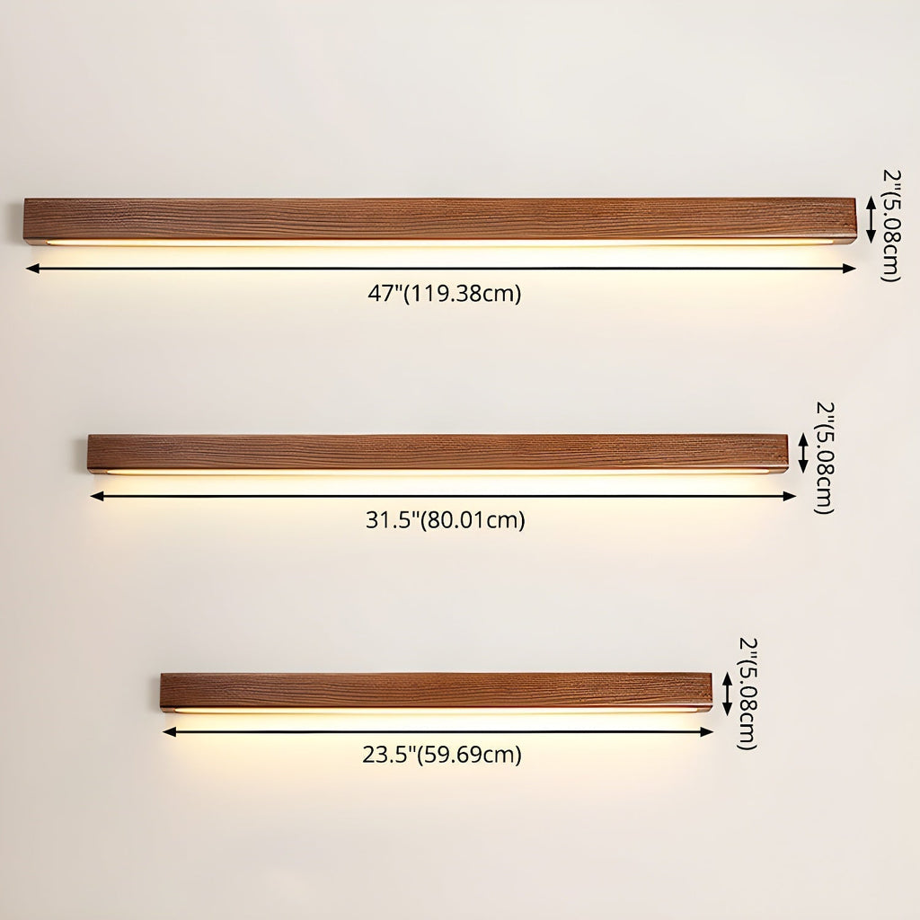 Linear Wood and LED Wall Sconce Minimalist Design