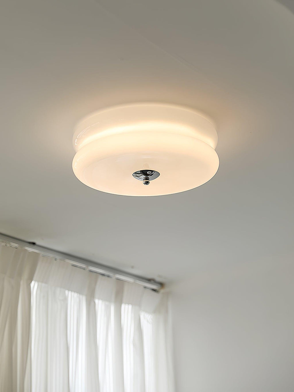 Art Deco Vintage Round Glass Ceiling Light 1-Light