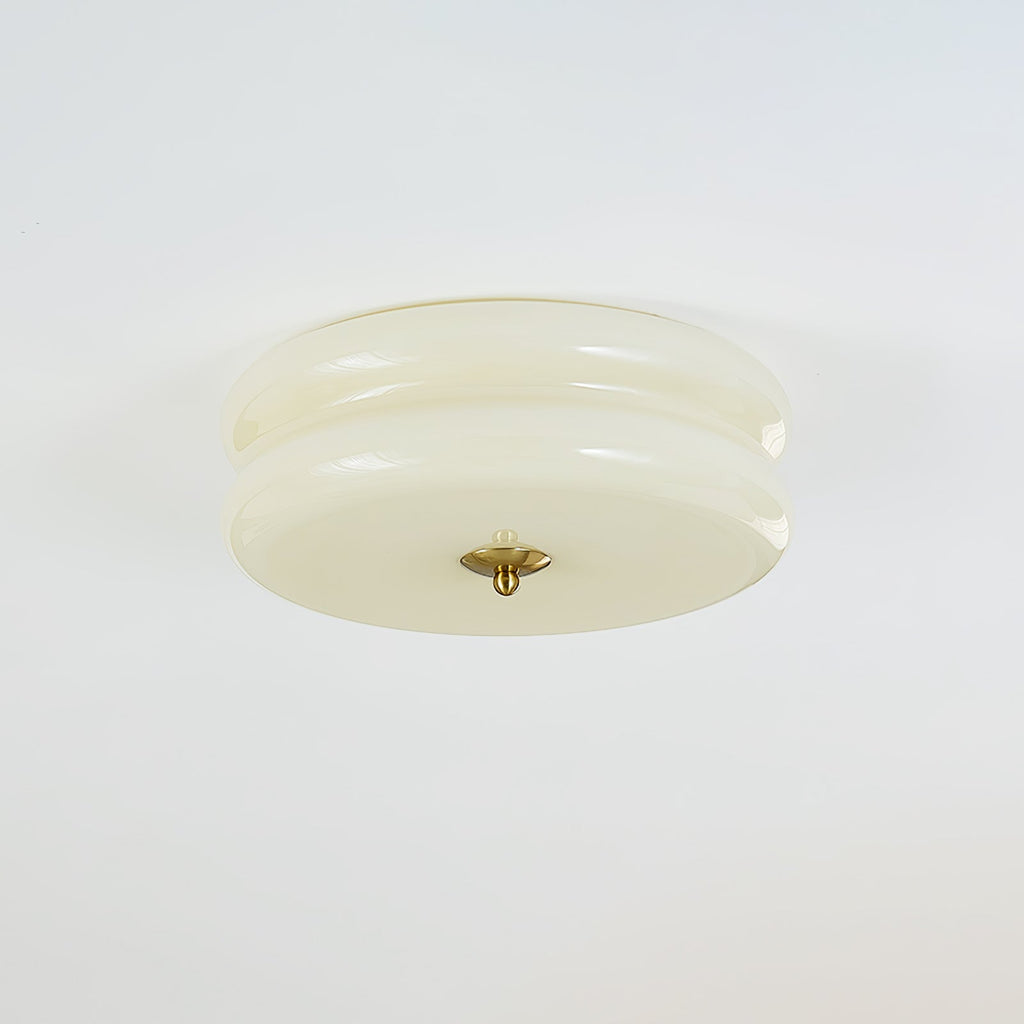 Art Deco Vintage Round Glass Ceiling Light 1-Light
