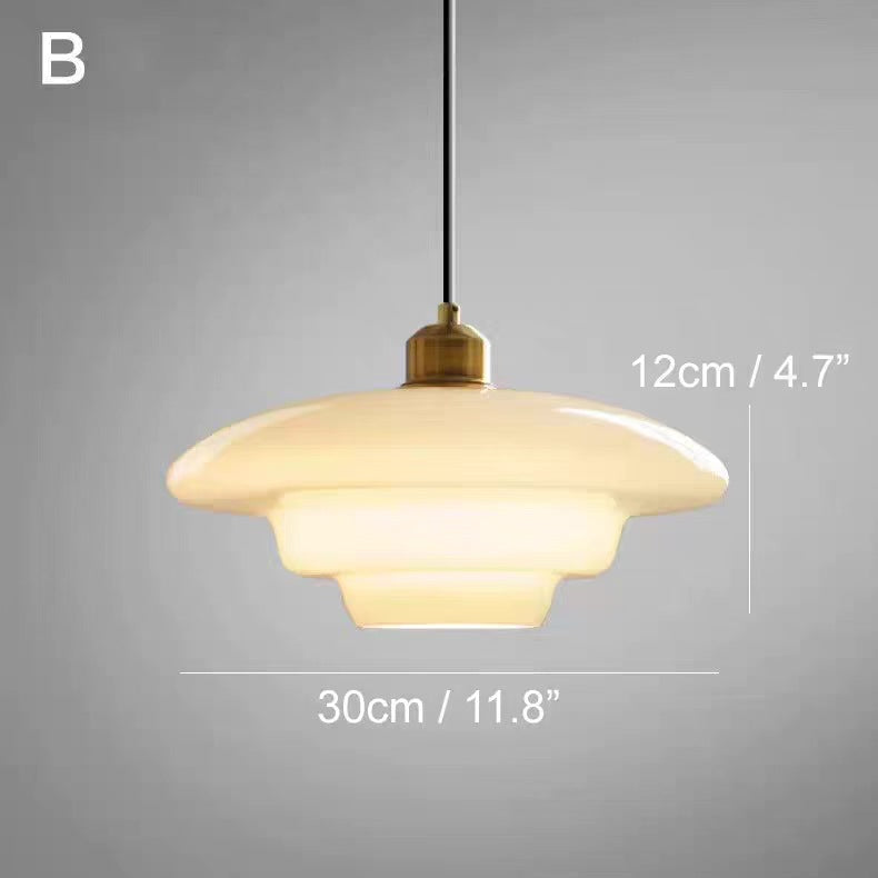Hanging Ceiling Lamp with Milk White Glass