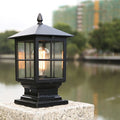 Etilo Modern Metal Glass Lantern LED Outdoor Light Post