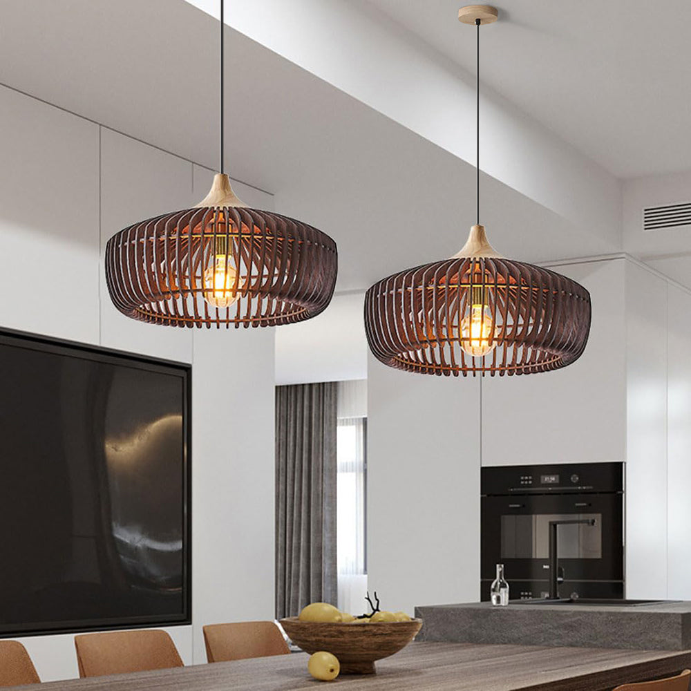 Japanese Nordic Domi Wooden Pendant Light for Bedroom/Living Room