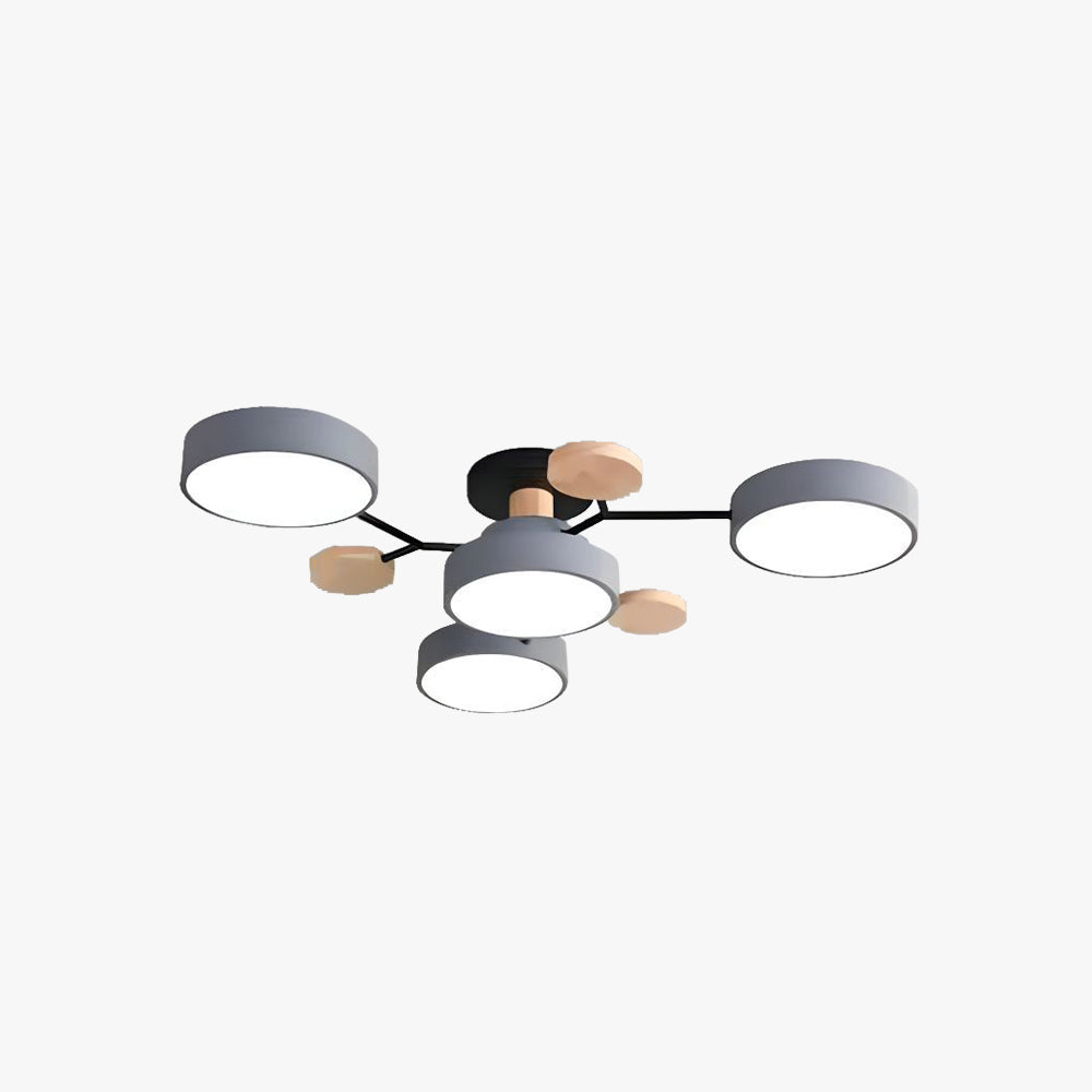Arisha Geometric Flush Mount Ceiling Light Acrylic/Wood Living Room