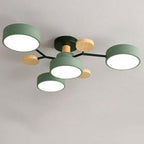 Arisha Geometric Flush Mount Ceiling Light Acrylic/Wood Living Room