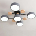 Arisha Geometric Flush Mount Ceiling Light Acrylic/Wood Living Room