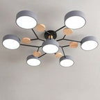 Arisha Geometric Flush Mount Ceiling Light Acrylic/Wood Living Room