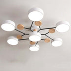 Arisha Geometric Flush Mount Ceiling Light Acrylic/Wood Living Room