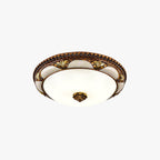 Epoch Floral Retro Antique Brass Flush Mount Ceiling Light