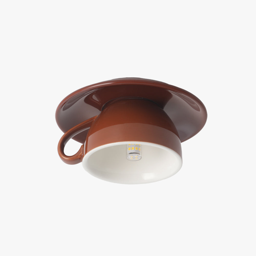 Teyo Modern Ceramic Coffee Cup Ceiling Light Blue/Pink/Yellow