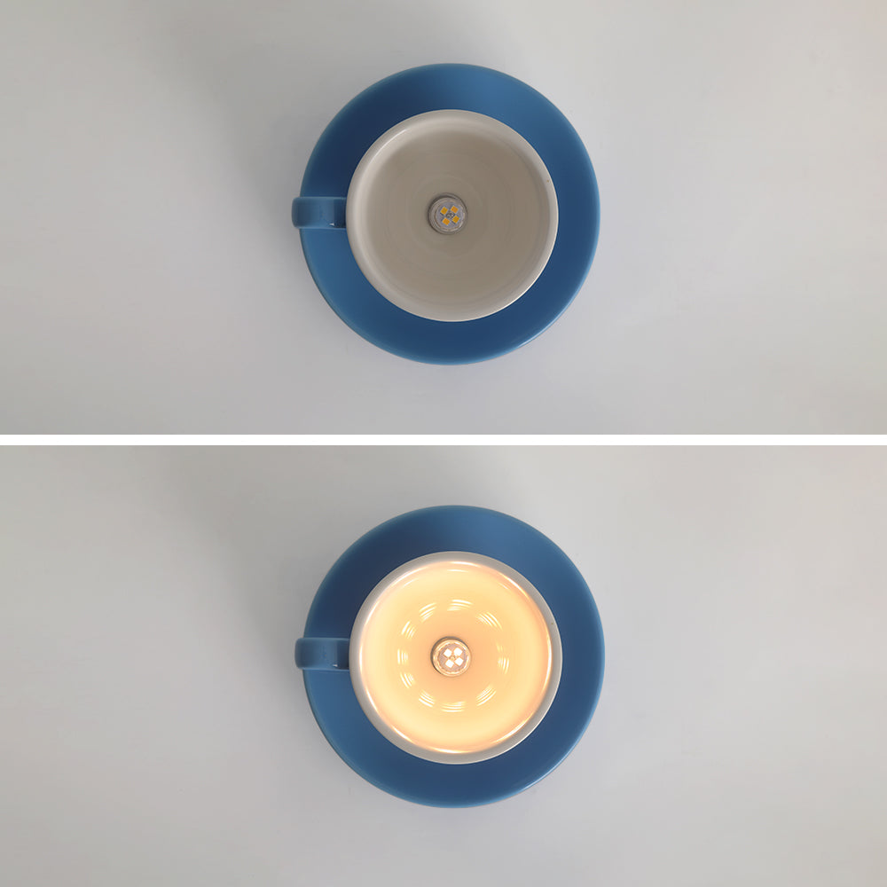 Teyo Modern Ceramic Coffee Cup Ceiling Light Blue/Pink/Yellow