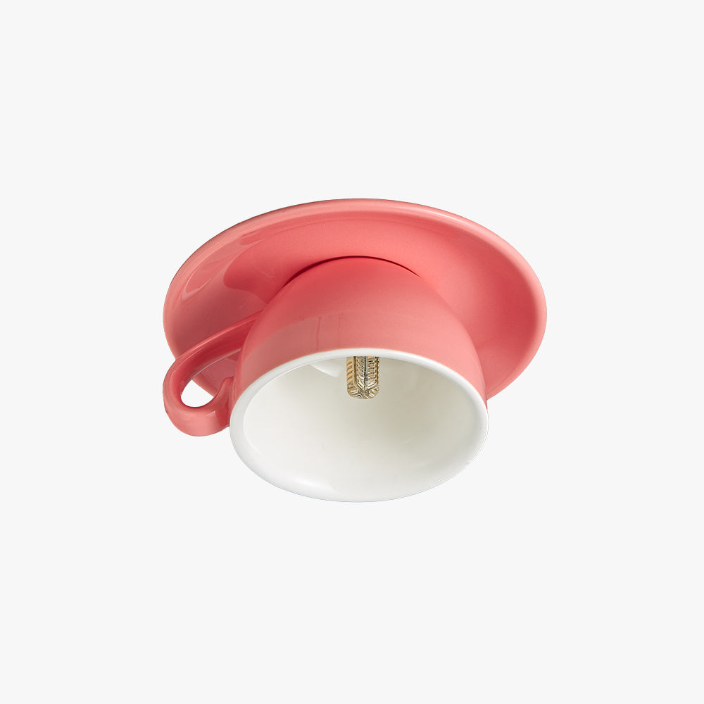 Valentina Modern Ceiling Light, Blue/Pink/Yellow, Coffee Cups, Ceramic, Bedroom