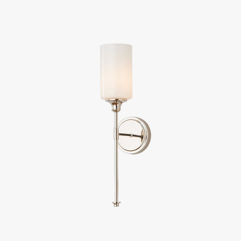 Tiffany Nordic Vanity Metal Glass Minimalism Wall Lamp, Black/Silver