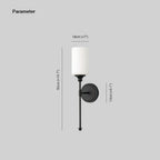Tiffany Nordic Vanity Metal Glass Minimalism Wall Lamp, Black/Silver