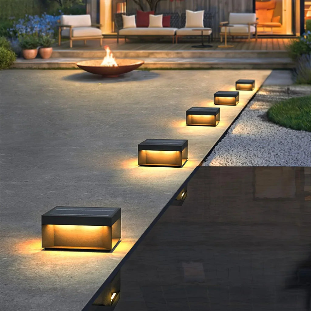 Elow Outdoor Post Lamps Modern Square Solar