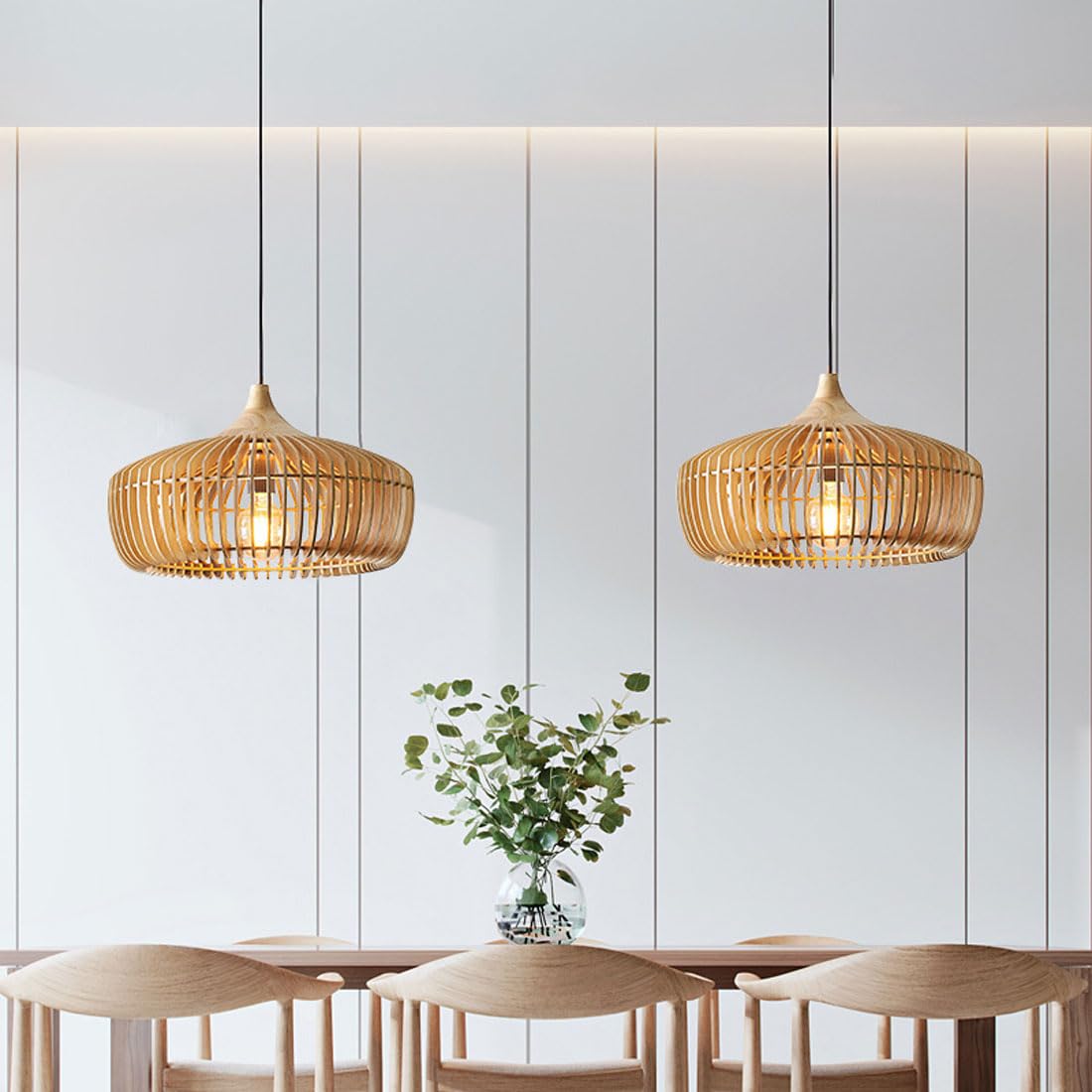Japanese Nordic Domi Wooden Pendant Light for Bedroom/Living Room