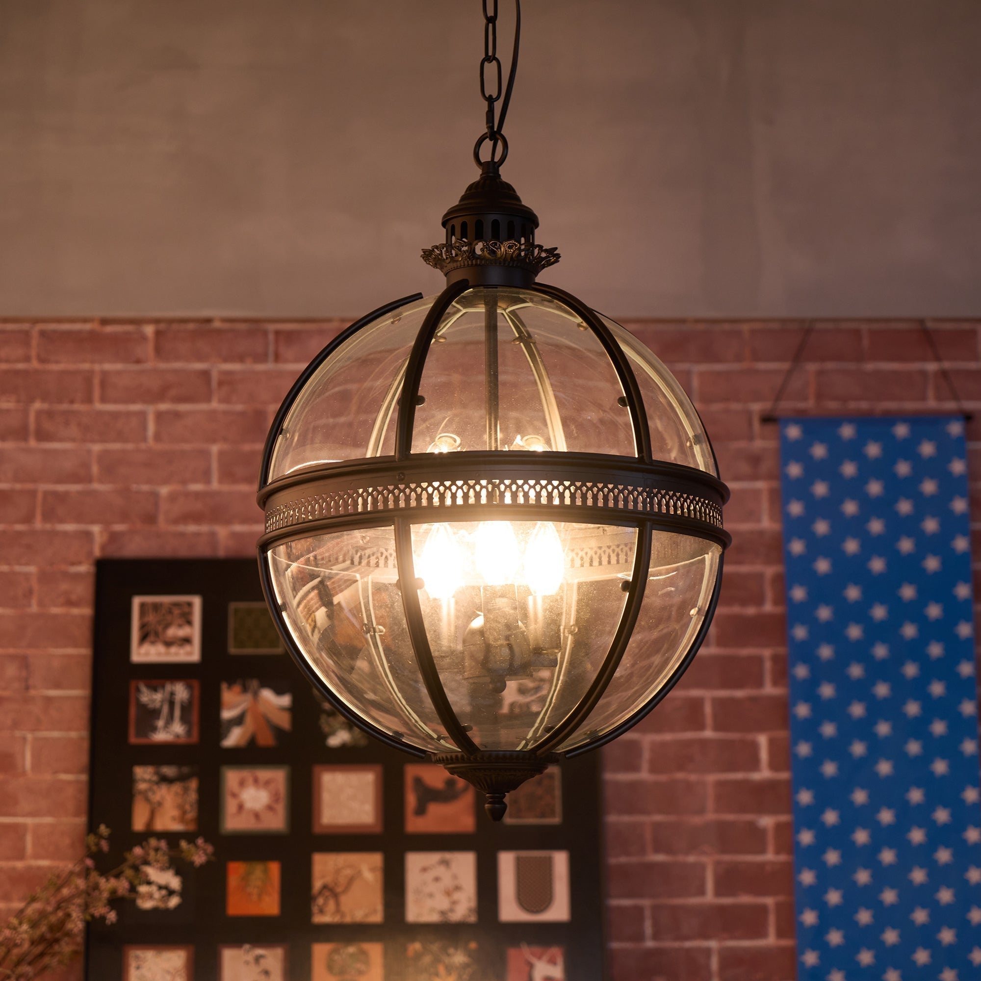 Edward Retro Pendant Light Glass
