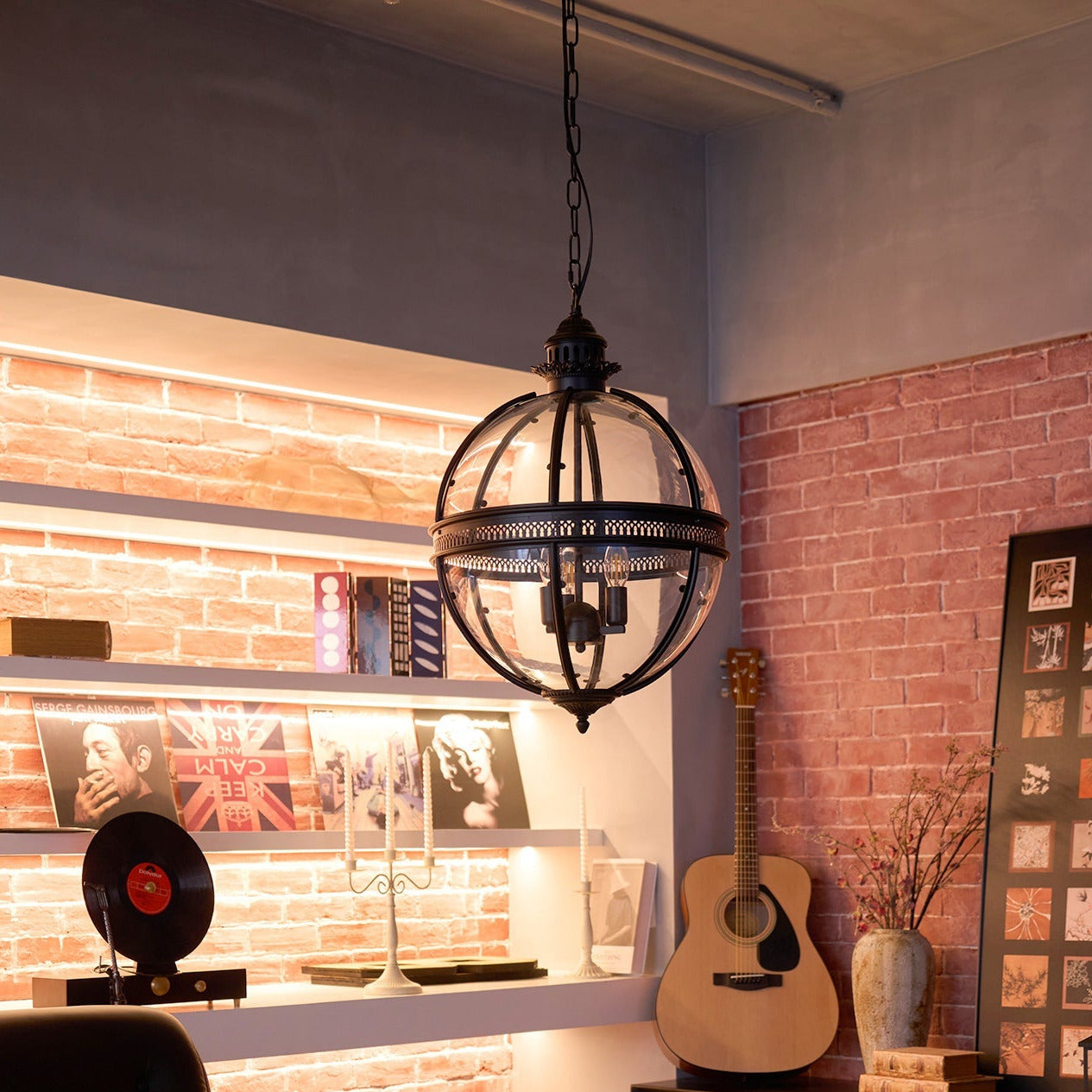 Edward Retro Pendant Light Glass