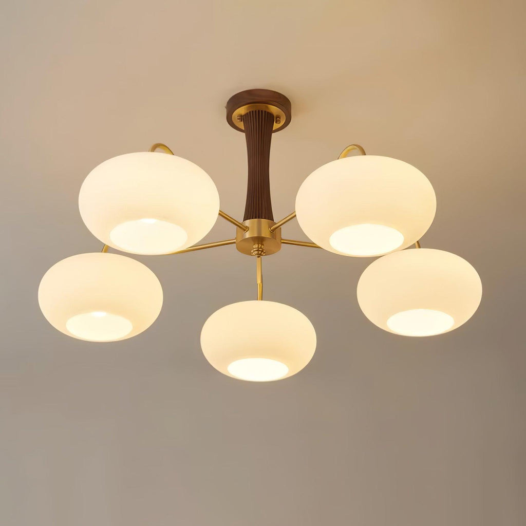 Candy Brass Wooden Glass Persimmon Chandelier