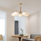 Candy Brass Wooden Glass Persimmon Chandelier