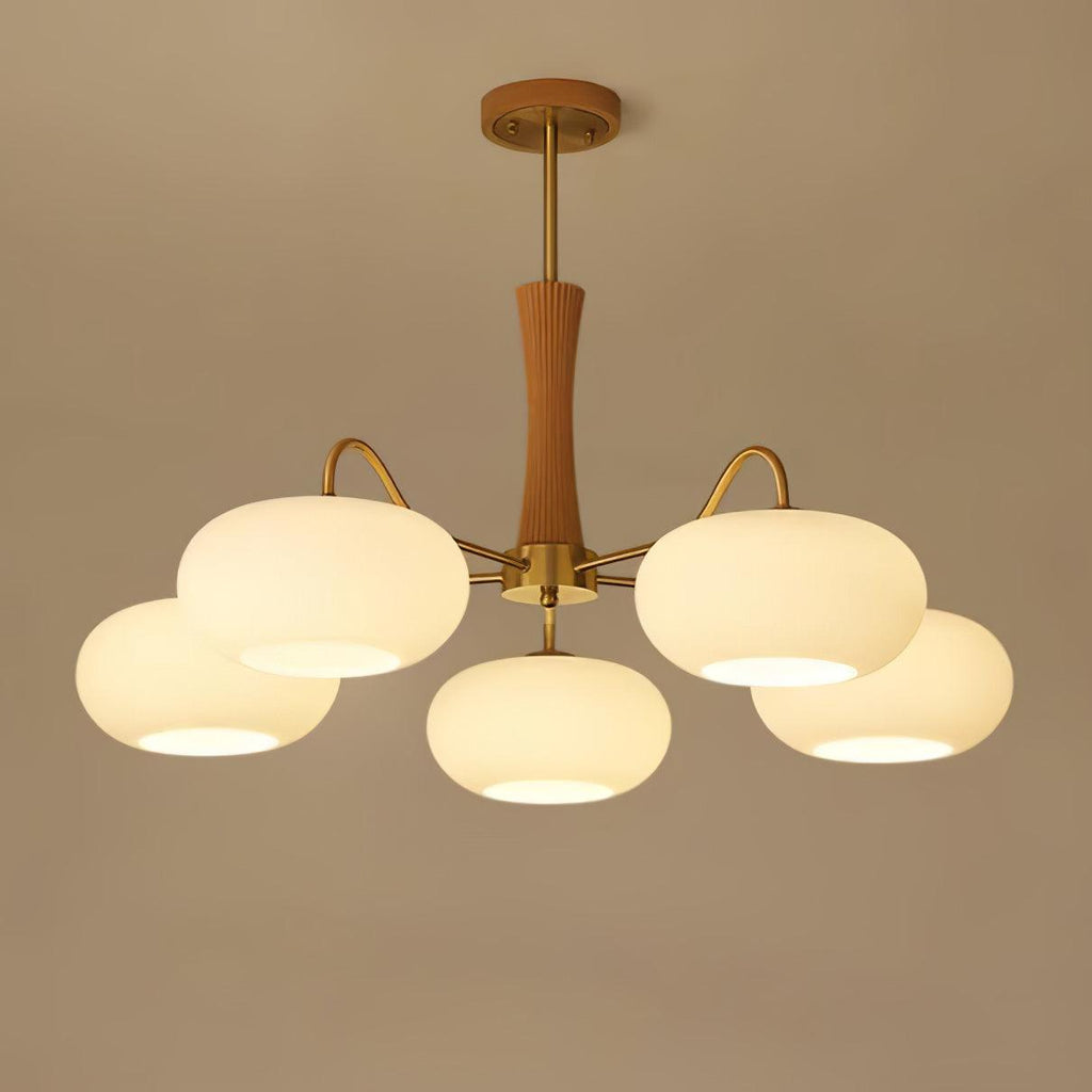 Candy Brass Wooden Glass Persimmon Chandelier