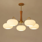Candy Brass Wooden Glass Persimmon Chandelier