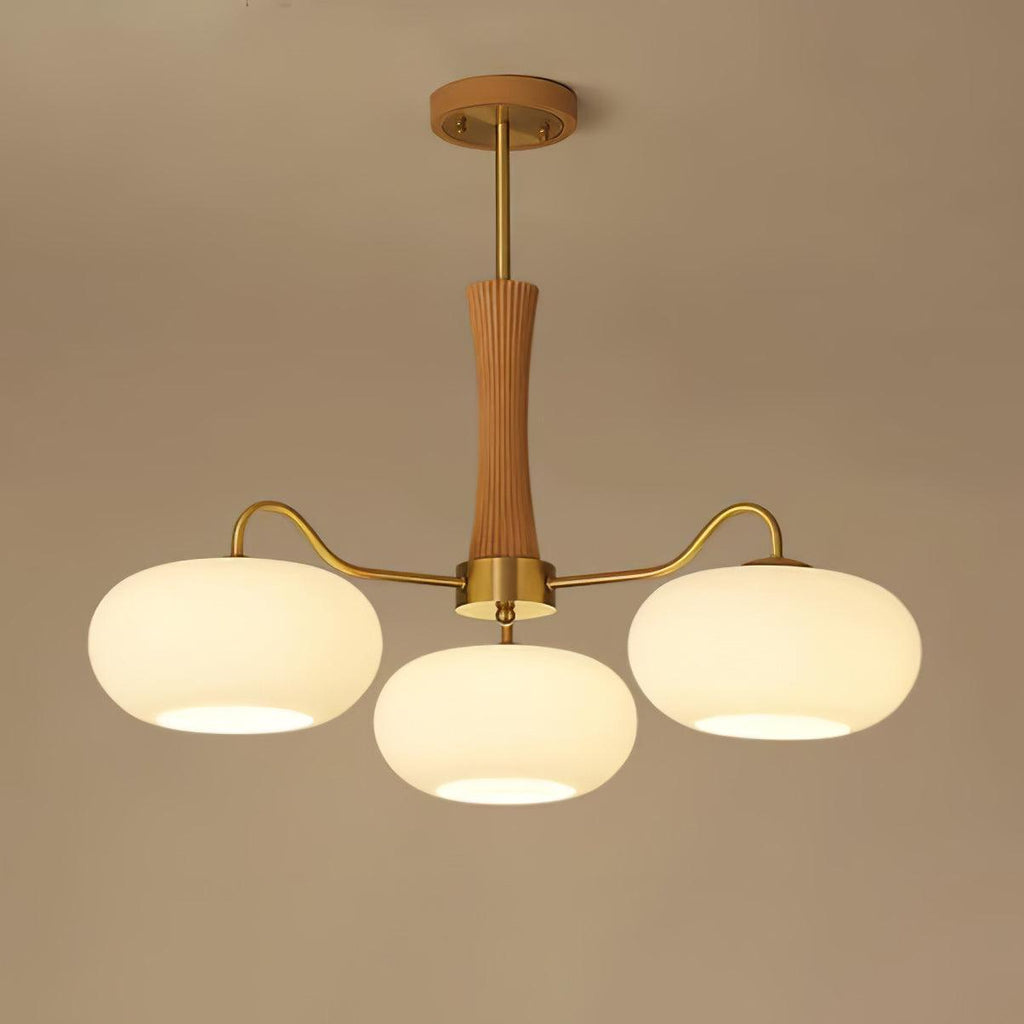 Candy Brass Wooden Glass Persimmon Chandelier