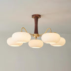 Candy Brass Wooden Glass Persimmon Chandelier