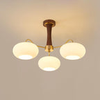 Candy Brass Wooden Glass Persimmon Chandelier