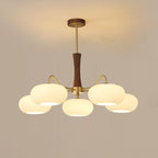 Candy Brass Wooden Glass Persimmon Chandelier