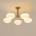 Candy Brass Wooden Glass Persimmon Chandelier