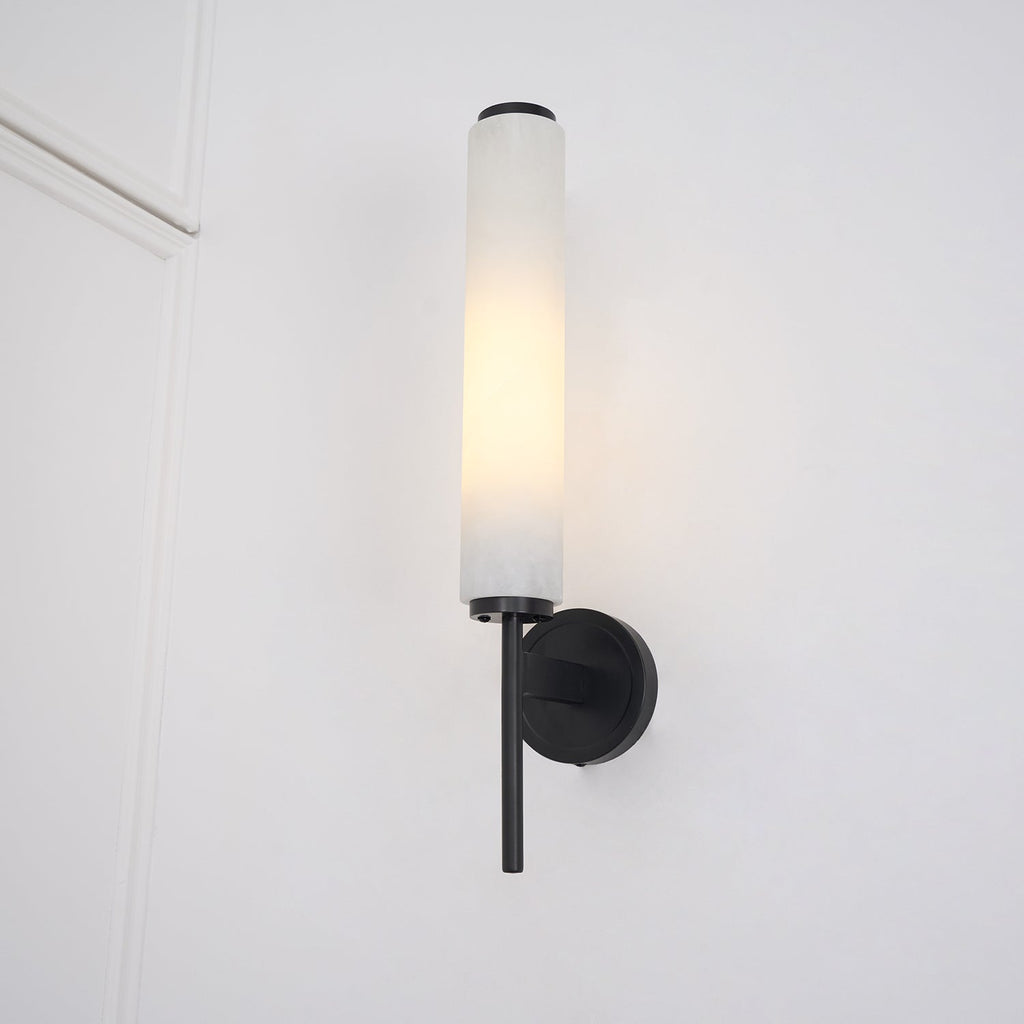 Iron Art Deco Alabaster Wall Lamp