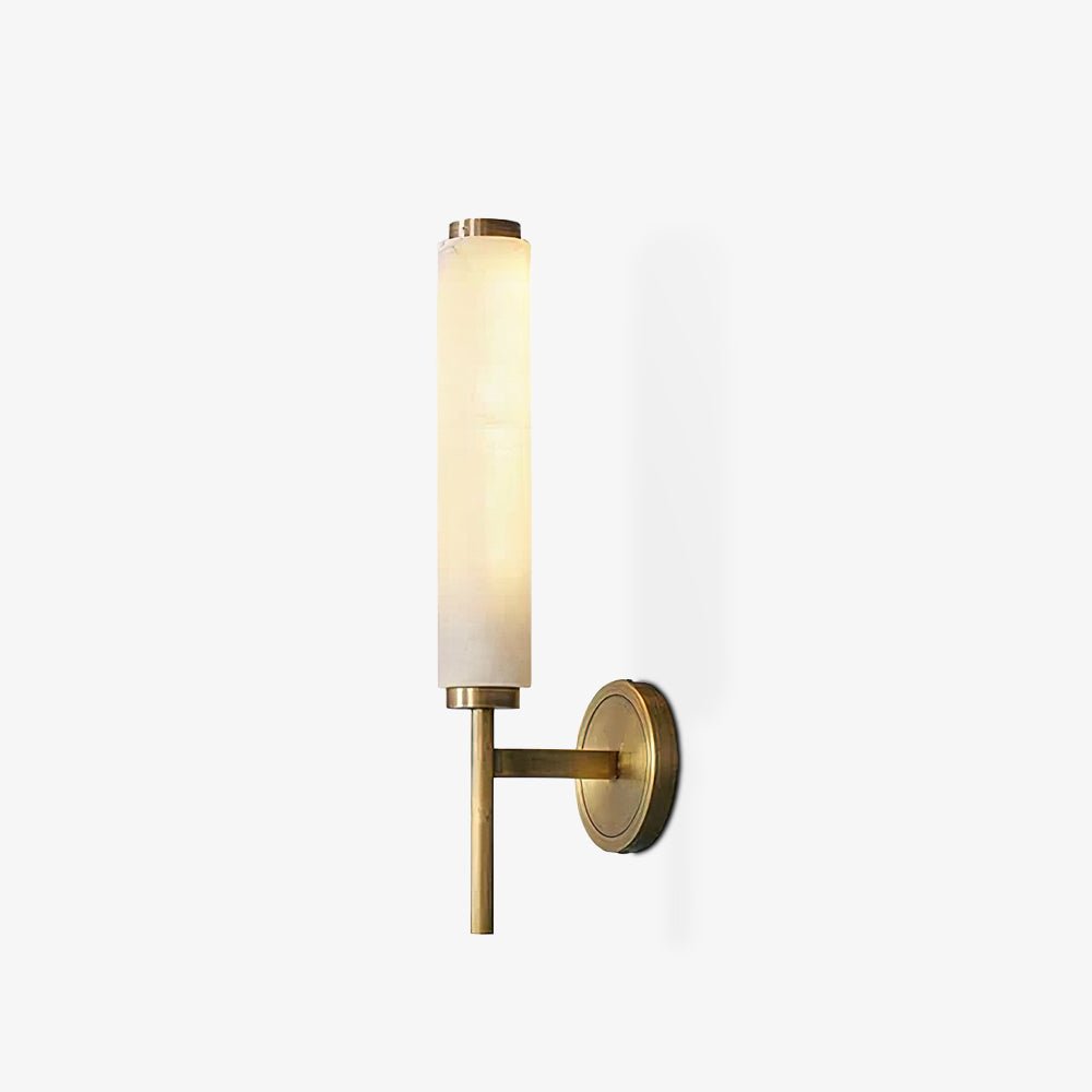 Iron Art Deco Alabaster Wall Lamp