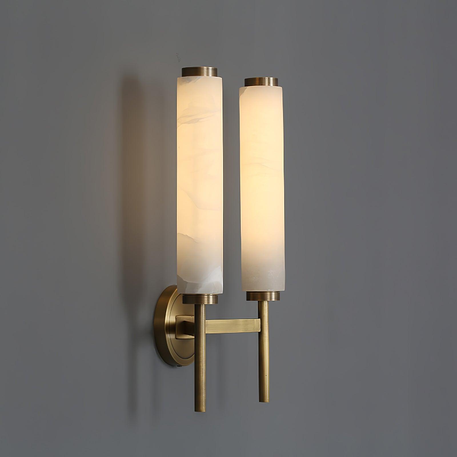 Iron Art Deco Alabaster Wall Lamp