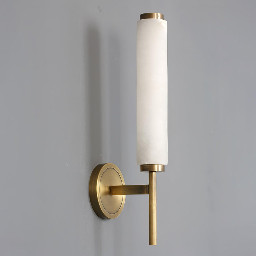 Iron Art Deco Alabaster Wall Lamp