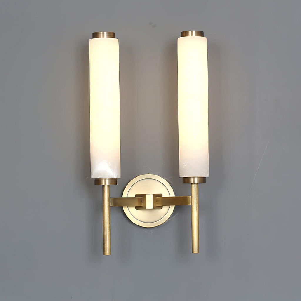 Iron Art Deco Alabaster Wall Lamp