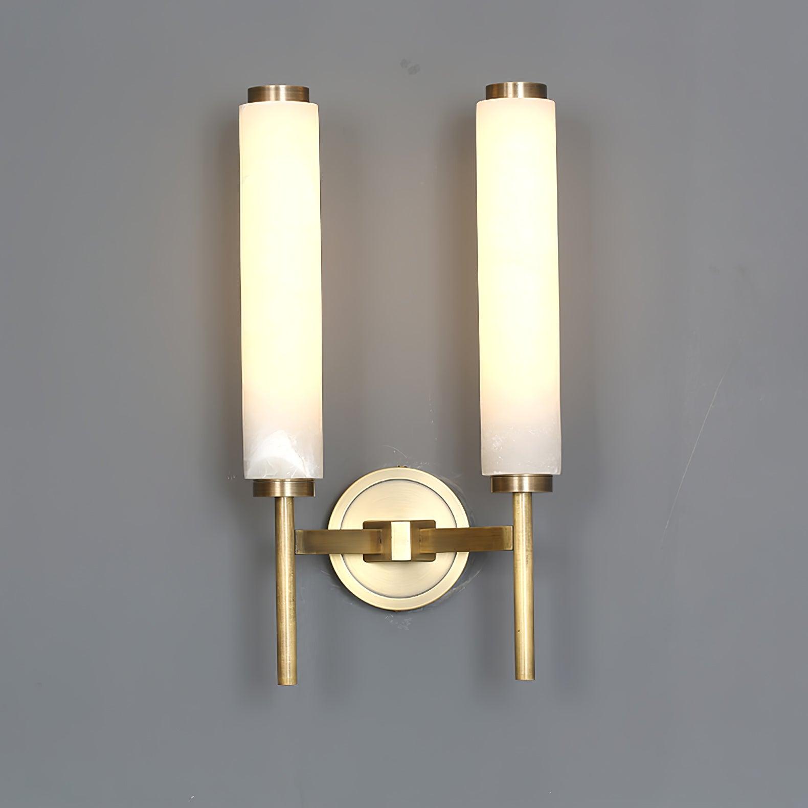 Iron Art Deco Alabaster Wall Lamp