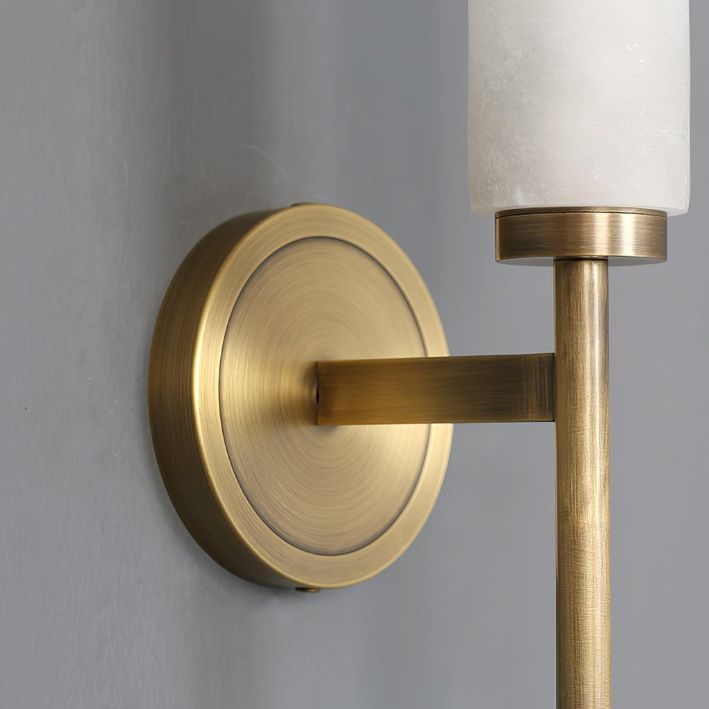 Iron Art Deco Alabaster Wall Lamp