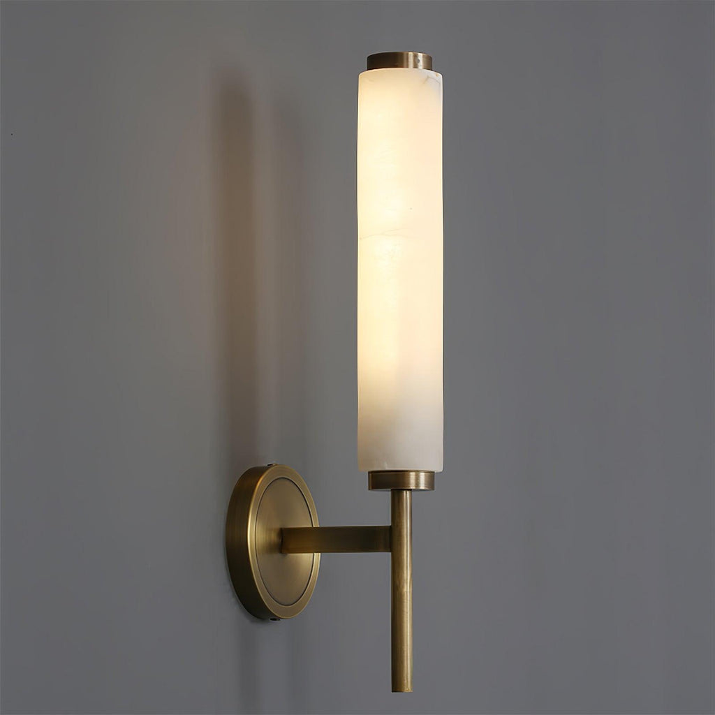 Iron Art Deco Alabaster Wall Lamp