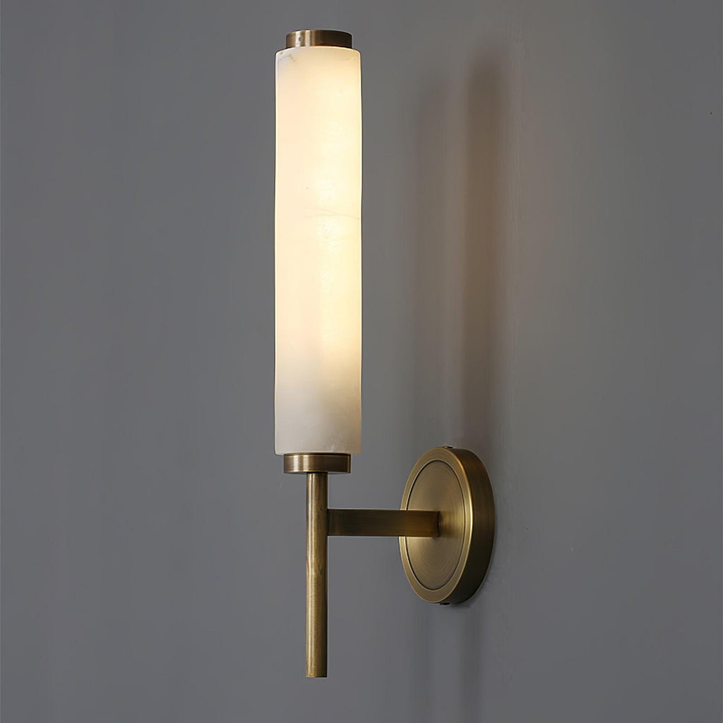 Iron Art Deco Alabaster Wall Lamp