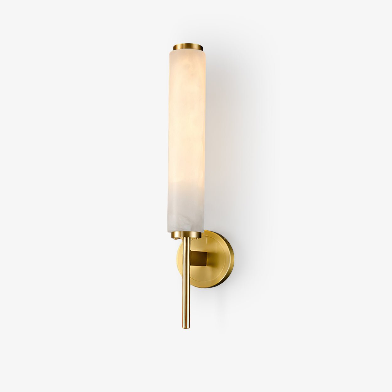 Iron Art Deco Alabaster Wall Lamp