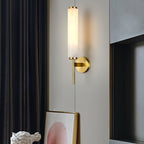 Iron Art Deco Alabaster Wall Lamp